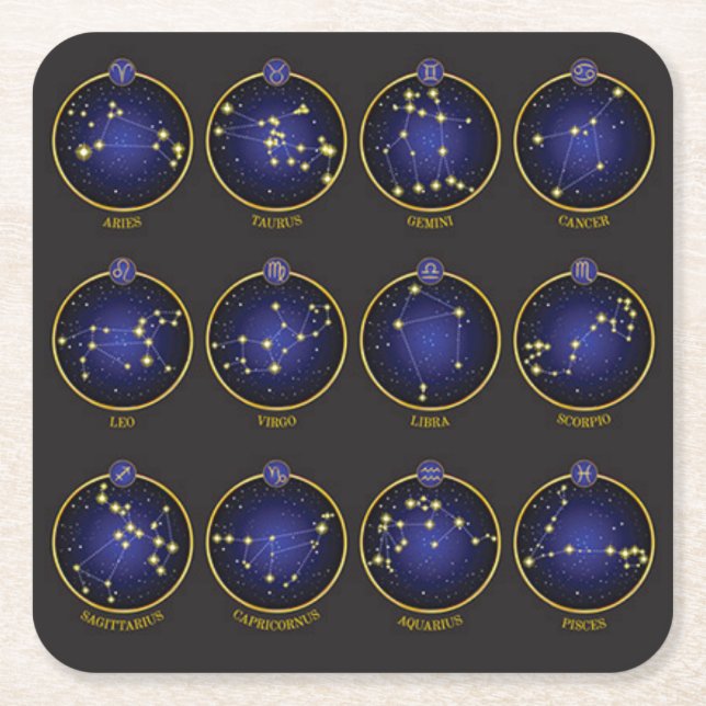 Dessous De Verre Carré Dessous de verre de constellation (Devant)