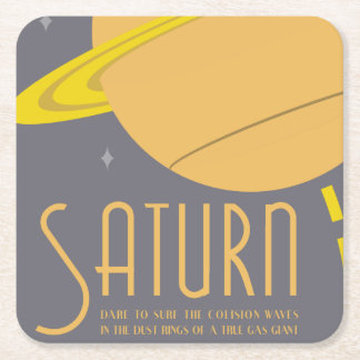 Dessous De Verre Carré Dessous de verre de l'espace de Saturn