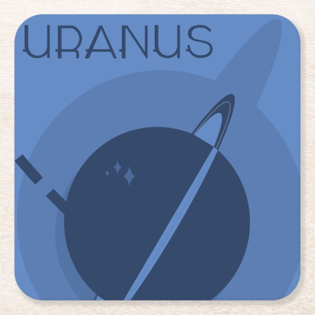 Dessous De Verre Carré Dessous de verre de l'espace d'Uranus (Devant)