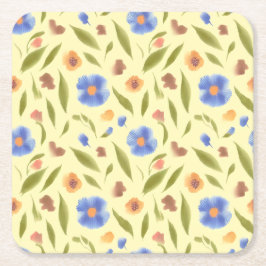 Dessous De Verre Carré Dessous de verre de papier de jardin en floraison