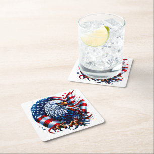 Dessous De Verre Carré Dessous de verre de papier patriotique