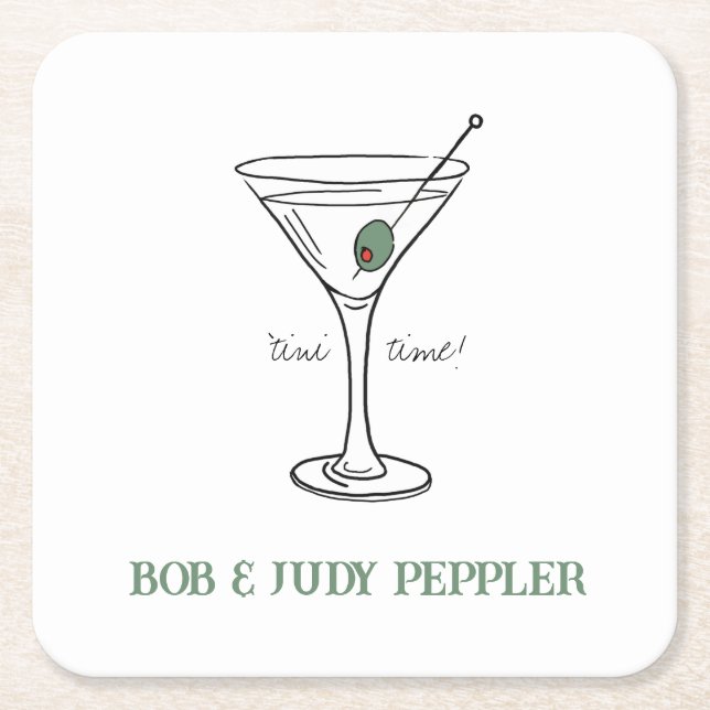 Dessous De Verre Carré dessous de verre de papier personnalisés "tini tim (Devant)