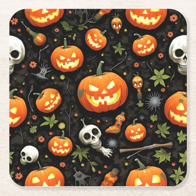 Dessous De Verre Carré Dessous de verre d'Halloween (Devant)