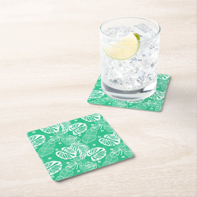 Dessous De Verre Carré Dessous de verre en papier Palmes tropicales (En situation)