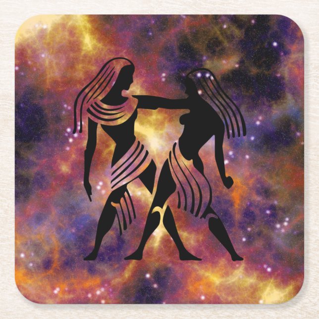 Dessous De Verre Carré dessous de verre jumeaux gemini (Devant)