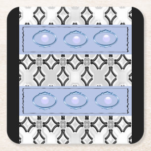 Dessous De Verre Carré Dessous de verre noir bleu