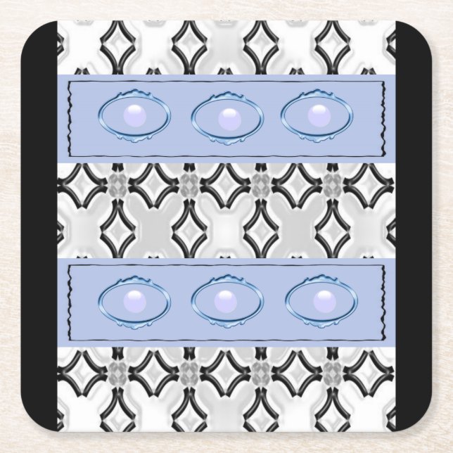 Dessous De Verre Carré Dessous de verre noir bleu (Devant)
