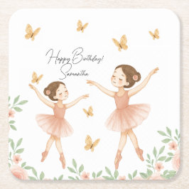 Dessous De Verre Carré Dessous de verre papier Ballerina Anniversaire