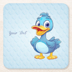 Dessous De Verre Carré Dessous de verre papier bleu canard