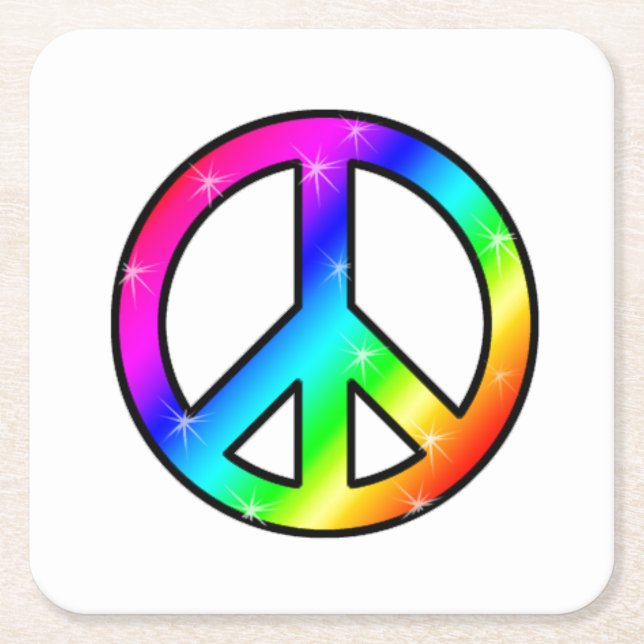 Dessous De Verre Carré Dessous de verre Rainbow Peace (Devant)