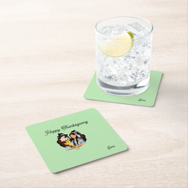 Dessous De Verre Carré Dessous de verre : Thanksgiving Blessing (En situation)