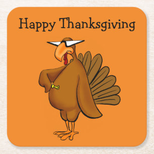 Dessous De Verre Carré Dessous de verre Thanksgiving Humour Bar