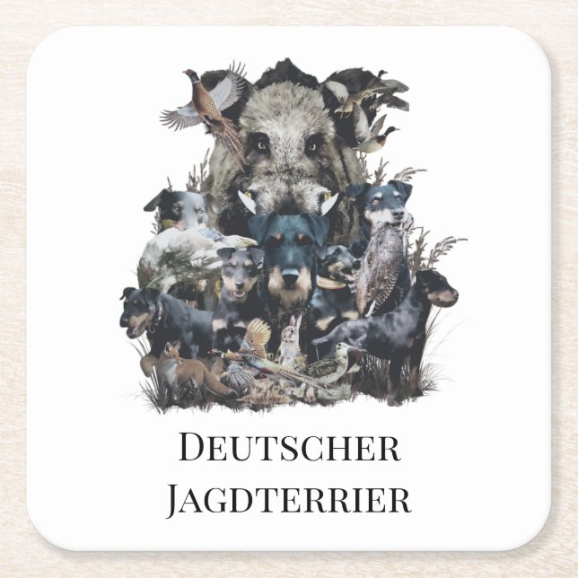 Dessous De Verre Carré Deutscher Jagdterrier (Devant)