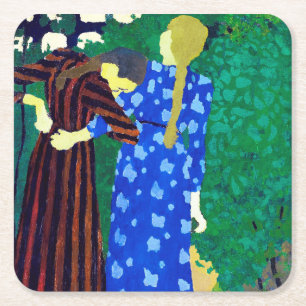 Dessous De Verre Carré Deux Filles, Edouard Vuillard