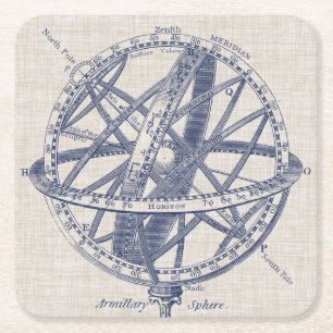 Dessous De Verre Carré Diagramme de sphère armillaire