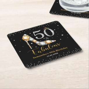 Dessous De Verre Carré Diamond Parties scintillant Cinquante et fabuleux 