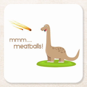 Dessous De Verre Carré Dinosaur Meteor Boules de viande