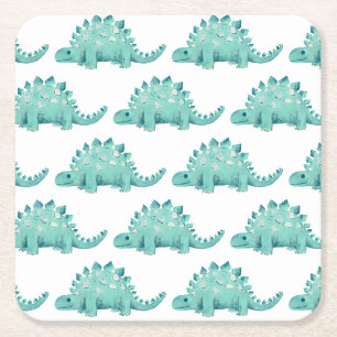 Dessous De Verre Carré Dinosaur Stegosaurus motif