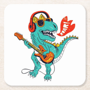 Dessous De Verre Carré Dinosaure Cute, Dinosaures Dons, Dinosaure Drôle