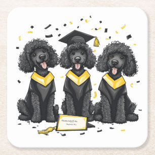 Dessous De Verre Carré Diplôme Chiens de caniche standard