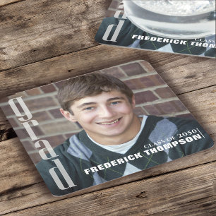 Dessous De Verre Carré Diplôme Moderne Photo Simple Minimaliste Diplômé