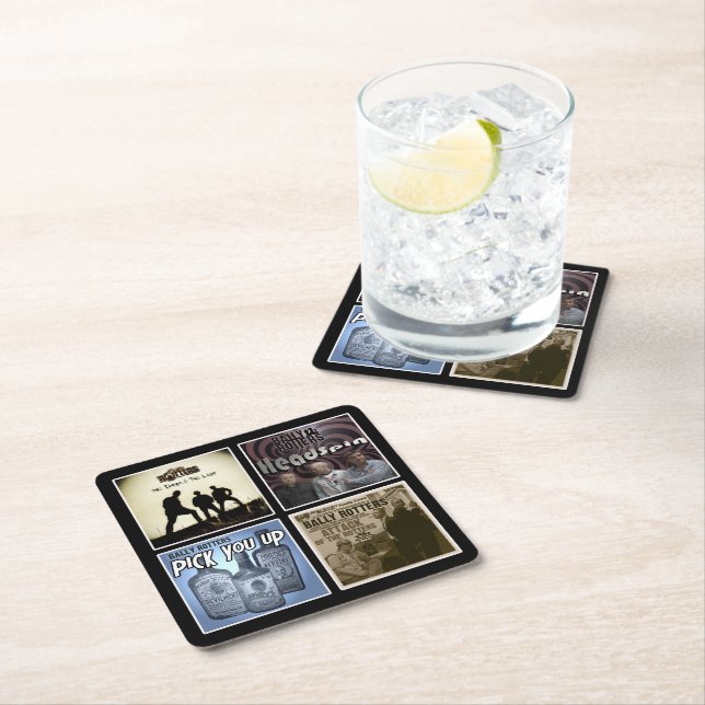 Dessous De Verre Carré Discographie - Bière Mats (En situation)