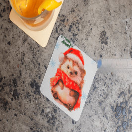 Dessous De Verre Carré Disposable Christmas Drink Coasters - Cute Hedgeho