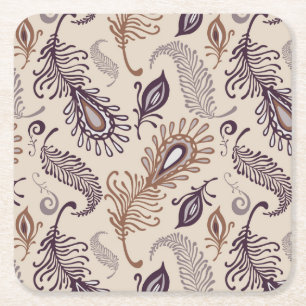 Dessous De Verre Carré Divers motif de plume