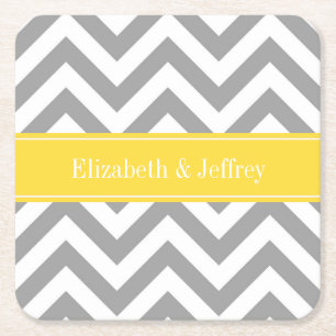 Dessous De Verre Carré Dk Gris Blanc LG Chevron Ananas Monogramme Initial