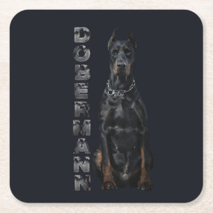Dessous De Verre Carré Doberman Pinscher