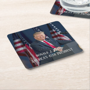 Dessous De Verre Carré Donald J. Trump 45e président Keepsaké