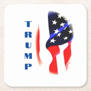 Dessous De Verre Carré Donald Trump American Flag Pop Art