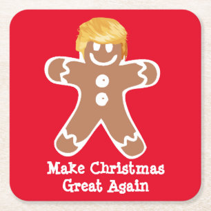 Dessous De Verre Carré Donald Trump Gingerbread homme