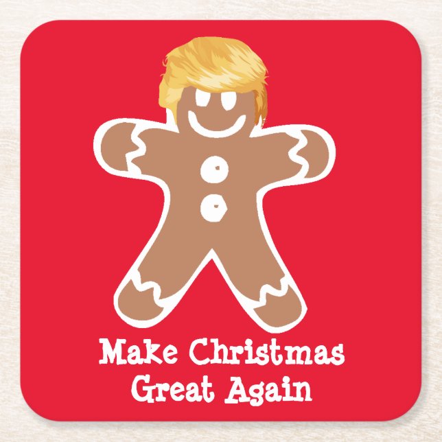 Dessous De Verre Carré Donald Trump Gingerbread homme (Devant)