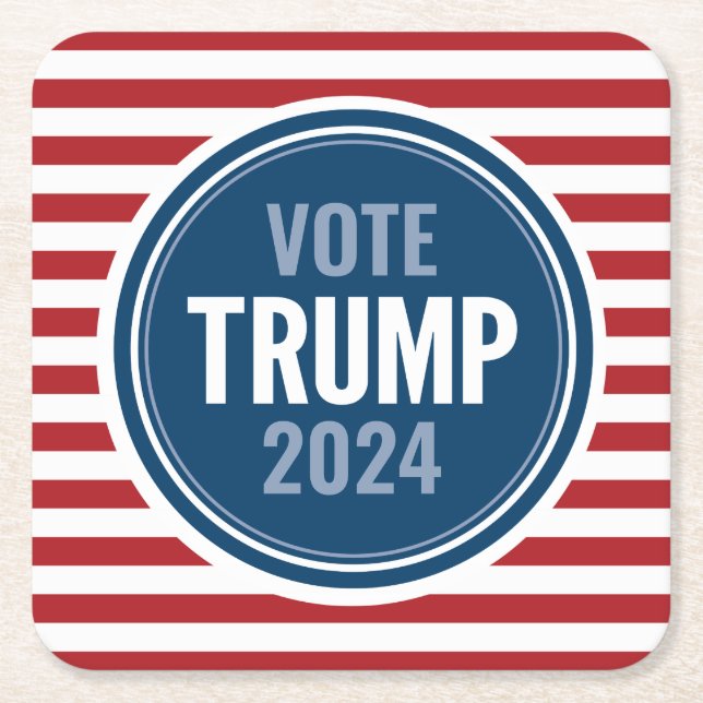 Dessous De Verre Carré Donald Trump - Président 2024 (Devant)