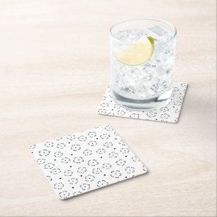Dessous De Verre Carré Dossier de fleurs personnalisé pour anniversaire