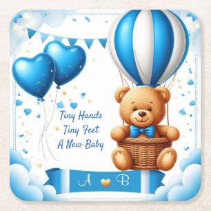 Dessous De Verre Carré Douce Fête de Naissance Ourson 🧸