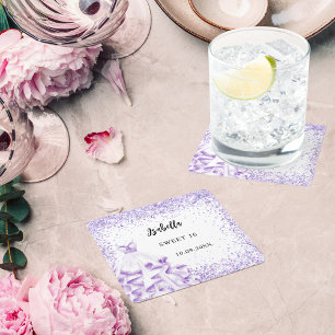 Dessous De Verre Carré Doux 16 robe violette blanche