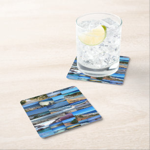 Dessous De Verre Carré Down Under : Australian Beaches Photo Collage,