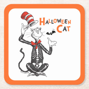 Dessous De Verre Carré Dr. Seuss Chat Chapeauté Halloween