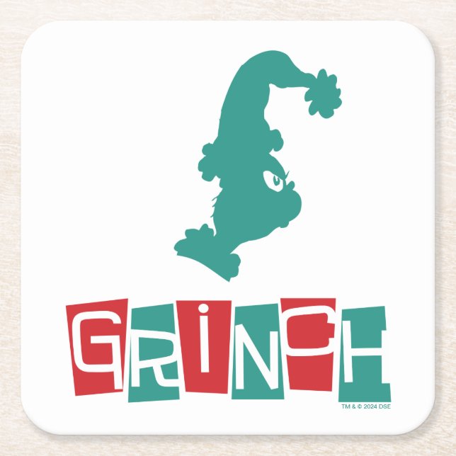Dessous De Verre Carré Dr Seuss | Grinch - Rouge et Vert (Devant)