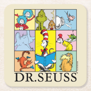 Dessous De Verre Carré Dr. Seuss Histoires Graphiques