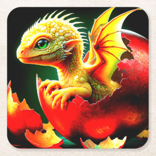 Dessous De Verre Carré Dragon
