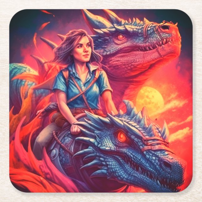 Dessous De Verre Carré Dragon (Devant)