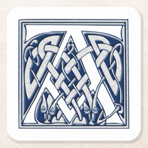 Dessous De Verre Carré Dragon celtique initial A