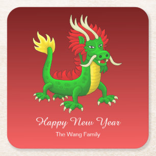 Dessous De Verre Carré Dragon Chinois Merveilleux