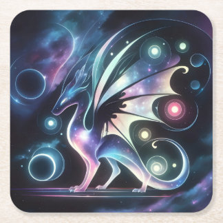 Dessous De Verre Carré Dragon papillon spatial