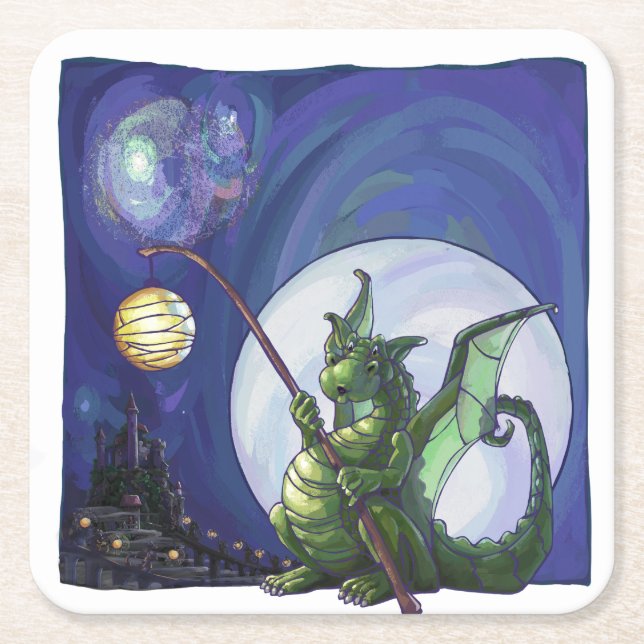 Dessous De Verre Carré Dragon Watch Art (Devant)
