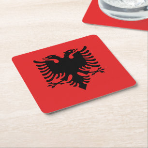 Dessous De Verre Carré Drapeau albanais