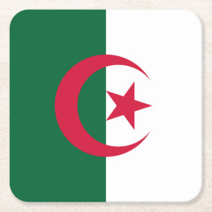Dessous De Verre Carré Drapeau algérien patriotique